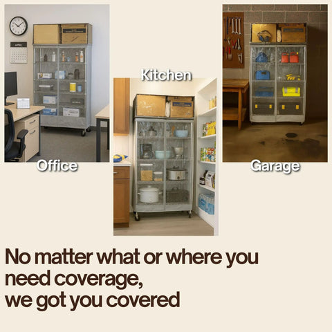 Premium Five Tier Shelving Top Cover Guard Works As A Heavy Duty Rack Saver For Metal Frames Featuring Clear Front Panel To Beat The Dust And Keep Gear Crisp On Any Four Foot Shop Setup With Tight Snap Fit