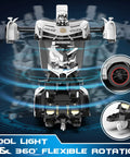 RC Totally Transforming Car Robot For Kids One Button Deformation To Robot with flashing lights and 360-degree rotation