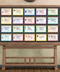 21 Piece Spanish Language Country Poster Set for Classrooms, Latin American Geography Wall Decor on bulletin board display