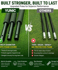 Comparison of durable steel frame golf driving cage poles with foam cover vs. others without foam for backyard practice durability.