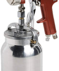 All Purpose Spray Gun With Cup Red Handle 1.8mm Nozzle Adjustable Wide Fan Pattern Dripless 1 Quart Cup Two Piece Build