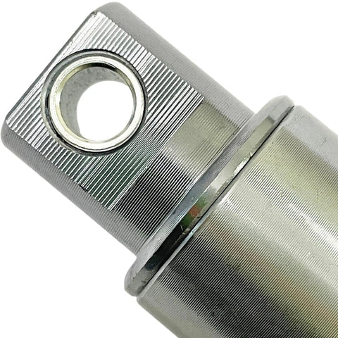 Close-up of metallic fitting on Beefed-Up Hydraulic Rear Shock Upgrade For Electric Scooters, Cylindrical Suspension Kit Compatible With Teewing X5