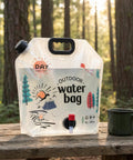 2 Point 1 Gallon Collapsible Water Jug For Outdoor Adventures Reusable BPA Free Foldable Water Container 8L on a picnic table