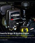 Close-up of Briggs & Stratton 208cc engine on Gas Powered Firewood Conveyor With 19.7 Inch Wide PVC Belt, 31 Ft Long, 6.5HP