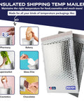 Heavy Duty Insulated Silver Thermal Bubble Mailers 8x11 Self Sealing Padded Envelopes For Cold Shipping of Various Items