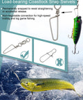 Ball Bearing Fishing Swivels Snaps 34 Piece Box Heavy Duty Saltwater Barrel Swivels Quick Change Lure Clips Tackle Set For Redfish And Striped Bass Prevent Line Twist And Knotting On Casting And Trolling Rigs, coastlock snap and lure