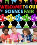 Totally Kid Friendly Fair Themed Bulletin Board Kit With 3D Balloons And Welcome Sign Chemistry Flask Cutouts in classroom
