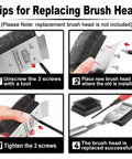 Steps showing how to replace the head of Bristle Free Grill Brush for outdoor grills no wire bristles safe clean