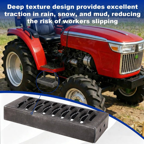 Beefy Tire Mounted Tractor Step With Non Slip Grip For Farm Rig, Trailer And Pickup Work Truck, Heavy Duty Steel Platform 12 X 4.75 Inch