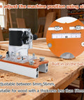 Pro Grade 2-In-1 Router Jig For Slotting And Positioning on workbench, heavy-duty aluminum, adjustable bracket visible