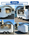 Ready To Roll 13 Foot Vintage Food Trailer With Fully Equipped Mobile Catering Kitchen And Slick White Exterior For Serious Commercial Food Truck Hustles, displayed from different angles.