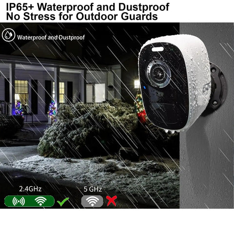 Wireless Outdoor Security Camera With Magnetic Mount And Battery Power, 2K Color Night Vision, Weatherproof, AI Motion Detection, Two Way Audio, Spotlight And Alarm, SD Or Cloud Storage, Long Battery Life