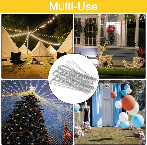 240 Pack 6 Inch Landscape Staples Galvanized U Shaped Heavy Duty Garden Stakes 11 Gauge for Landscape Fabric Sod Turf Ground Cover Fence Lawn DIY Projects