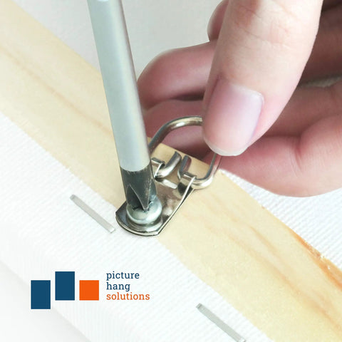 Securing wood frame with Picture Hangers With Screws D Ring Bulk Pack 100 Pro Quality Hanging Hardware For Wood Frames Easy Install