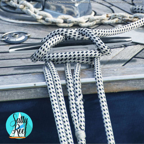 8 Inch Polished Deck Cleat Built Tough From 316 Stainless Steel For Saltwater Boats, Real Marine Hardware