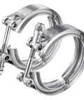 Two Pack 2.75 Inch V Band Clamp 304 Stainless Steel For Turbo Exhaust Downpipe On Ford Pickup Truck Racing Exhaust System Upgrade