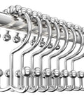 Double Glide Shower Curtain Hooks Set Of 12 Stainless Steel Rust Proof Nickel Finish for Smooth Sliding on Rod