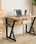 Built Different Industrial Metal Table Legs 30 By 24 Inch Heavy Duty Stand For Dining Desk Bench And Coffee Table With Adjustable Leveling Feet That Handle Any Load Easily on a desk with books and a laptop.