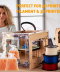 Heavy Duty 5 LBS Orange Indicating Silica Gel Desiccant Beads reusable moisture absorber near a 3D printer setup.
