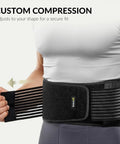 Back Support Belt For Men And Women Breathable Lumbar Brace For Sciatica And Herniated Discs Scoliosis Relief Low Back Pain Prevention Dual Adjustable Straps XXL Size All Day Comfort And Support being adjusted by person