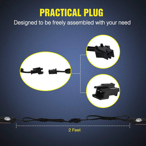 Practical plug design of 8 Pod 24 LED Rock Light Kit For Trucks And Off Road Rigs With Switch White Lighting For Cargo Bed Pickup Underbody Side Marker Durable Waterproof Design 2 Year Warranty