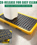 3 Pack Spill Containment Pallets With Drain 26 X 14 X 4.7 Inch 5.3 Gallon Capacity Countertop Spill Tray for Lab Chemicals Fluids Oils