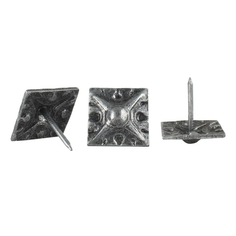 Heavy Duty Square Upholstery Nails Crafted From Solid Steel With Rich Pewter Finish. Solid steel decorative tacks for upholstery.