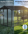 Walk-In Chicken Coop For Backyards Big Rugged 9 By 6 By 6 Feet Predator-Proof All-Metal Cage With Galvanized Steel Roof and Nesting Boxes
