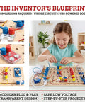Circuit Explorer Boost Kit for Kids 8 and Up DIY Electronics Lab With 40 Piece Set Motor And LED Lights Cool Hands On STEAM Experiments For Curious Builders, child building circuits