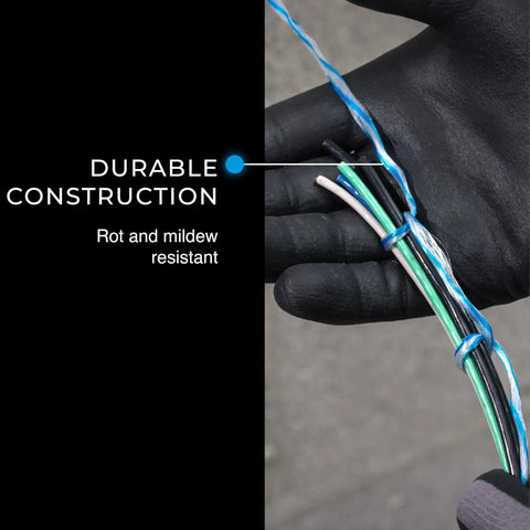 Heavy Duty Wire And Cable Pull Line A Real Workhorse Six Thousand Five Hundred Feet Long With 210 Pound Tensile Strength White With Blue Tracer For Electrical And Communications Installations