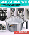 Extra Large Commercial Coffee Filters 12.5 x 4.5 For 1.5-3 Gallon Brewers No Ground Overflow And Big Batch Brewing Fits 13 x 5 Brew Baskets For BUNN Bloomfield Curtis Fetco Cafes And Restaurants Bulk Pack in a brew basket
