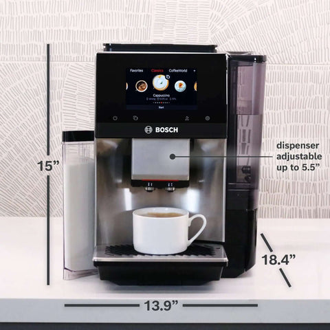 Double Cup Barista Style Home Fully Automatic Coffee Machine With 36 Drink Presets And Touchscreen Controls For Latte Macchiato Cappuccino Or Espresso Personalize Strength Size Milk Ratio And Aroma Large Bean Hopper Easy Clean Stainless Steel