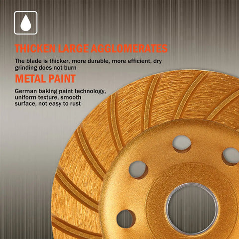 Pro Grade Turbo Diamond Cup Wheel Four And A Half Inch 115 Millimeters For Concrete And Stone Grinding close-up