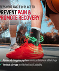 Basketball player wearing Ultralight Ankle Brace For Sprained Ankles Figure 8 Lace Up Support while dribbling on outdoor court