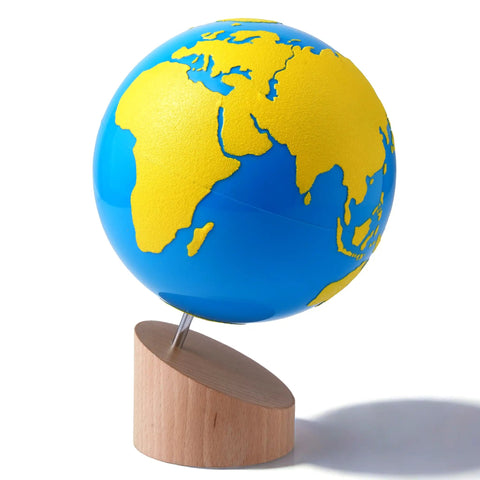 Sandpaper Globe For Sensory Geography Learning Land And Water Tactile Globe In Solid Beechwood Kid Friendly Geography Toy For Toddlers