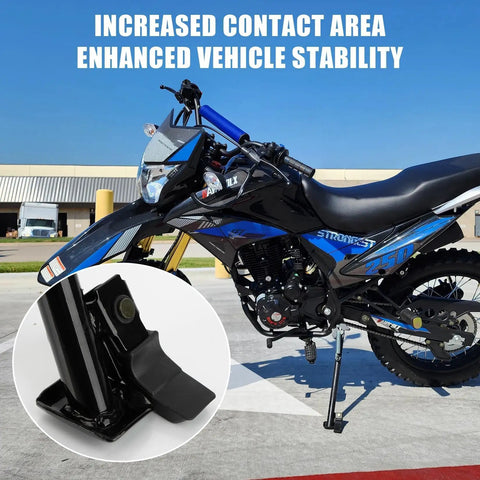 Heavy Duty Kick Stand For Hawk 250 XR150 TBR7 Dirt Bike installed on motorcycle, showing enhanced stability and corrosion-resistant mount.