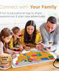 Family using Scratch Off USA Map Wall Poster With All 63 National Parks 50 Landmarks And State Flags 24x17 Travel Tracker on floor