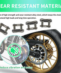 Heavy Duty 420 Chain Master Link With Quiet Roller Design For Smooth Motorcycle And Dirt Bike Drivetrains showing alloy steel connectors.