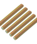 10 Pack M8-1.25 Carbon Steel Fully Threaded Rods, 65mm Length, Zinc Plated, Right Hand Thread Fasteners displayed on white background.