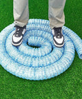 2 Inch Diameter Perforated French Drain Pipe With Steel Wire Flexible Landscaping Drainage Tube For Outdoor Yard Lawn Patio Non Woven Fabric Cover Long 28 Meter Length coiled on grass