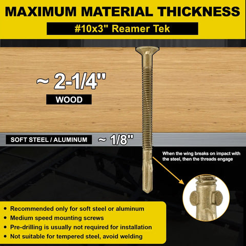 Heavy Duty Hex Washer Deck Screws For Wood To Metal Fastening With Replacement Star Bits Corrosion Resistant Zinc Coating 10x3 reamer tek screws