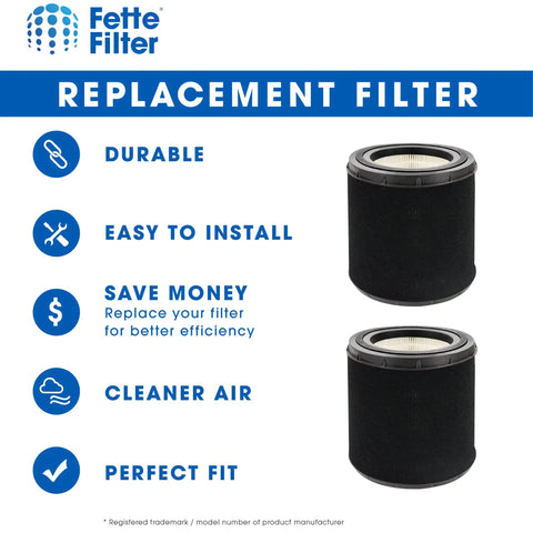 True HEPA Filter M Replacement For GermGuardian Air Purifiers AC4700 AC4700BDLX AC4700DLX AC4711W AC4625 AC4625BDLX Includes Two Filters
