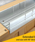 Hanpex aluminum small 5.3-inch miter box for hand saw with 90° lip and three cutting angles for wood and soft metal