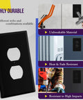 Oversized 1-Gang Wall Plate For Duplex Receptacles, Jumbo Black Glossy Outlet Cover, durable polycarbonate, heat resistant