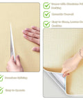 Premium Beige Thermal Peel And Stick Wall Panels 9mm Thick XPE Foam Insulation showing easy peeling and application process.