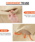 Heavy Duty Waterproof Outdoor Chair Covers Built To Last For High Back Dining And Swivel Chairs Pack Of 2 showing fabric handle and air vent