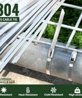 Ultra Tough Stainless Steel Zip Ties 200Pcs 11.8Inch 304 Heat Resistant Tie Wraps for Outdoor Use