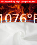 Top Shelf Two Pack Emergency Fire Blanket Measuring Forty Seven By Seventy One Inches fabric showing high heat resistance to 1076°F.