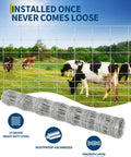 Image of Cattle Fence 4ft By 328ft Heavy Duty Galvanized Wire And Chain Link Fence for Hog Goat Sheep and Deer Livestock Yard Protection.