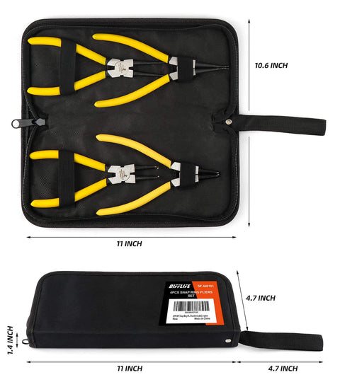 7 Inch Snap Ring Pliers Set Beefy Built Heavy Duty Internal External Circlip Pliers Kit With Straight Jaw And Bent Jaw CRV Steel
